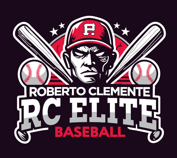RC Elite crest featuring Roberto Clemente and crossed bats